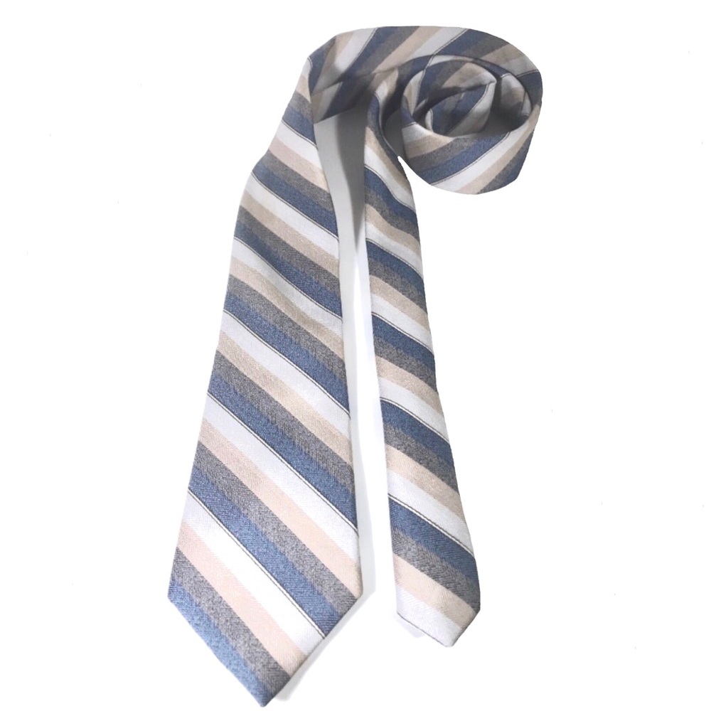 Vintage Don Loper Blue & Tan Men’s Tie - Picture 3 of 7